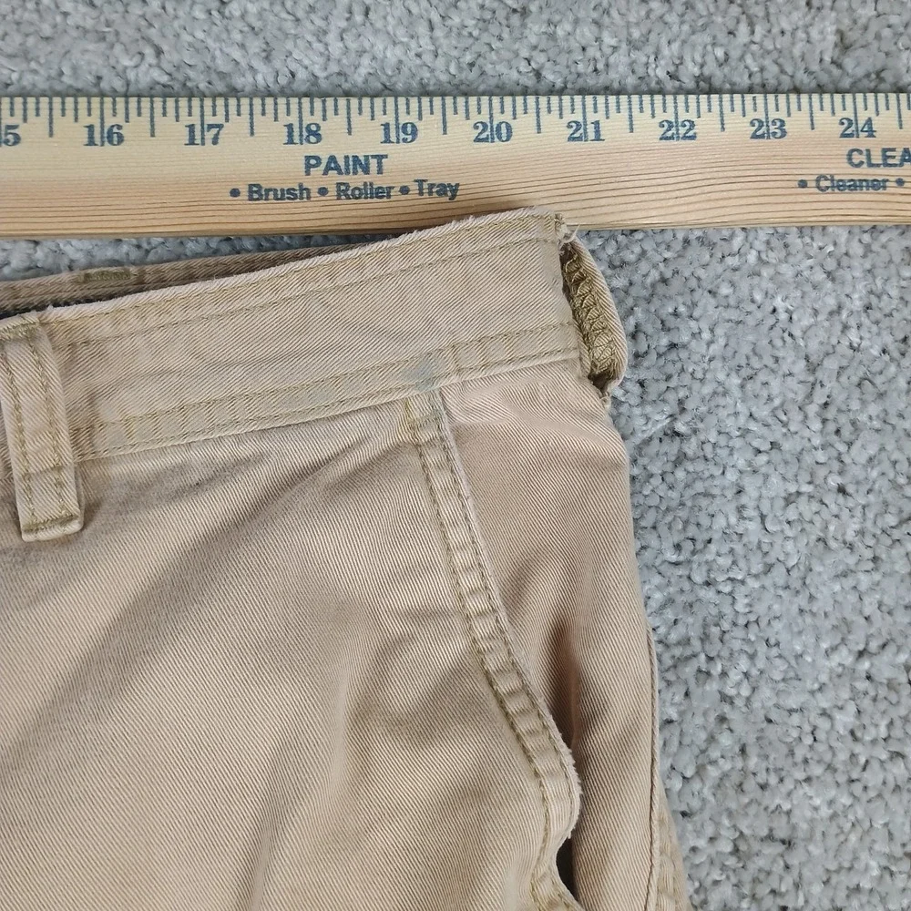 IZOD Mens Cargo Shorts Khaki Beige Cotton Casual Utility Size 42 Y2K Outdoor